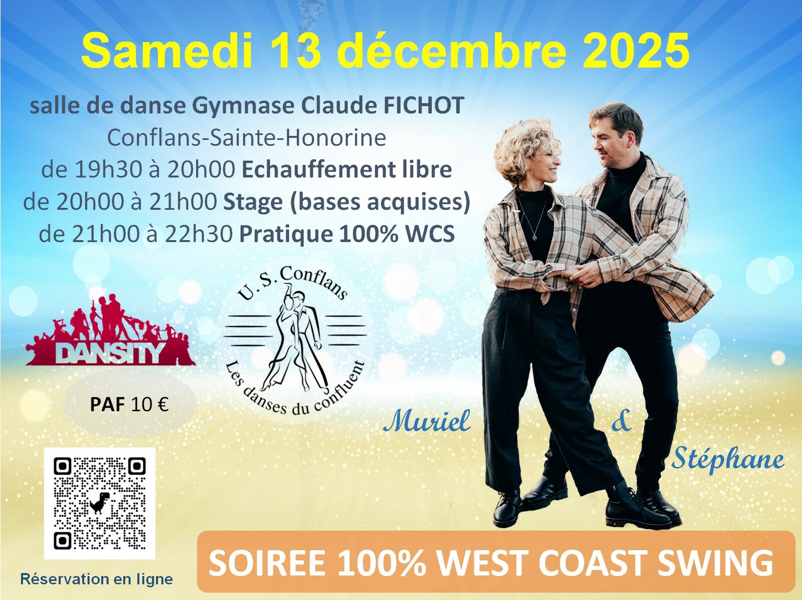 Stage et pratique West Coast Swing samedi 13 décembre 2025