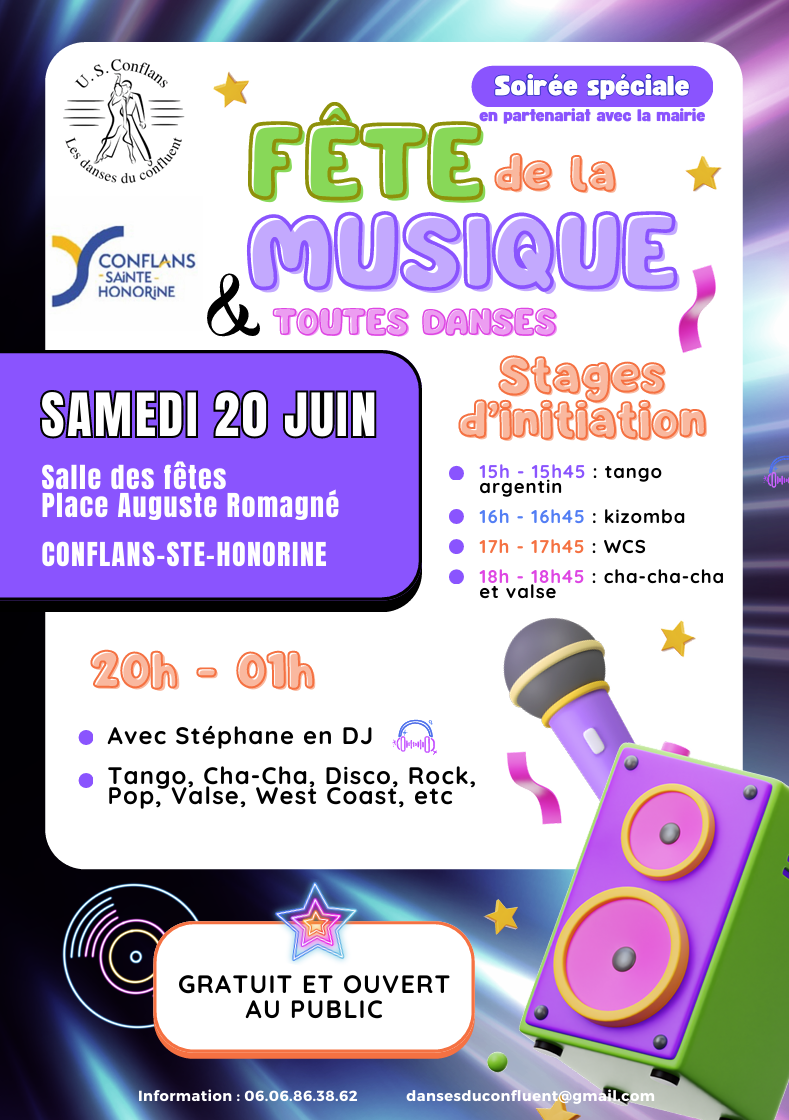 FÊTE DE LA DANSE - Samedi 20 juin à Conflans-Sainte-Honorine