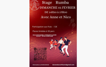 Stage de RUMBA tous niveaux le dimanche 1er février 2026