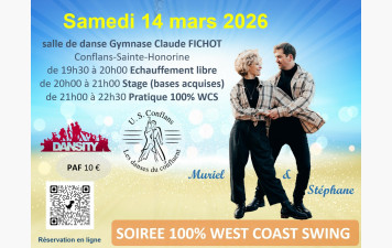 Stage et pratique 100% West Coast Swing samedi 14 mars 2026
