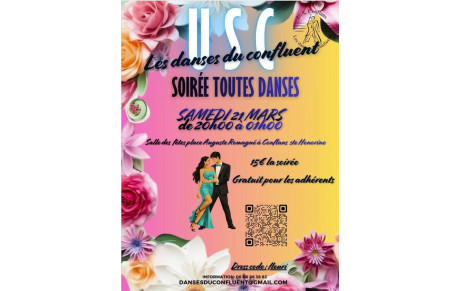 Soirée toutes danses le samedi 21 mars 2026